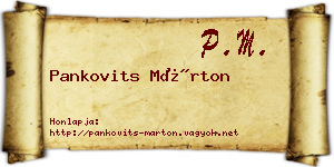 Pankovits Márton névjegykártya