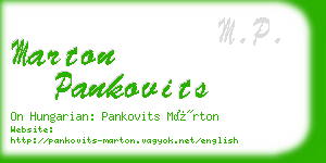 marton pankovits business card